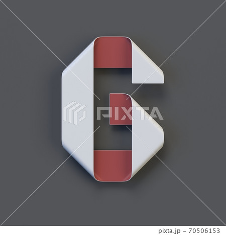 Origami paper font, folded ribbon font 3d rendering, letter G Origami paper font, folded ribbon font 3d rendering, letter G 70506153