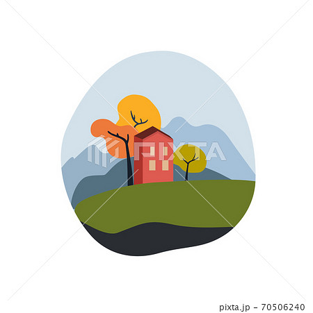 House with a mountain landscape. House with a mountain landscape. 70506240