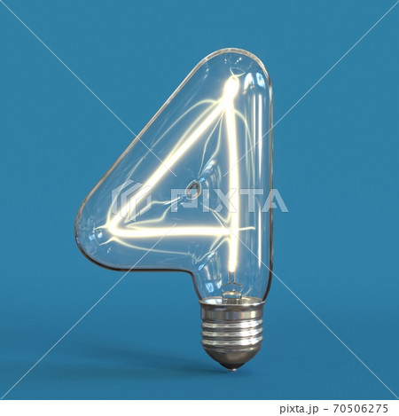 Light bulb 3d font 3d rendering number 4 Light bulb 3d font 3d rendering number 4 70506275