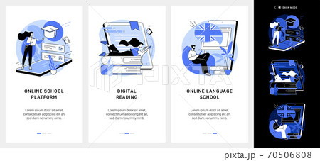 Online education mobile app UI kit. 70506808