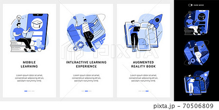 Interactive learning mobile app UI kit. 70506809