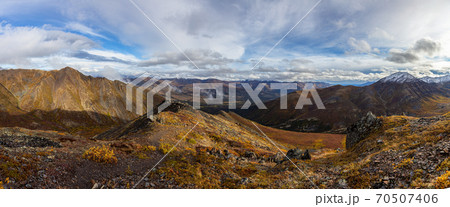 Beautiful View of Scenic Landscape and Snowy Mountains Beautiful View of Scenic Landscape and Snowy Mountains 70507406