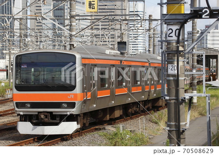 日中の京葉車両センターにての写真素材