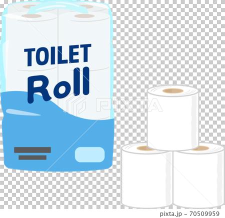 袋入りのトイレットペーパーのイラスト素材