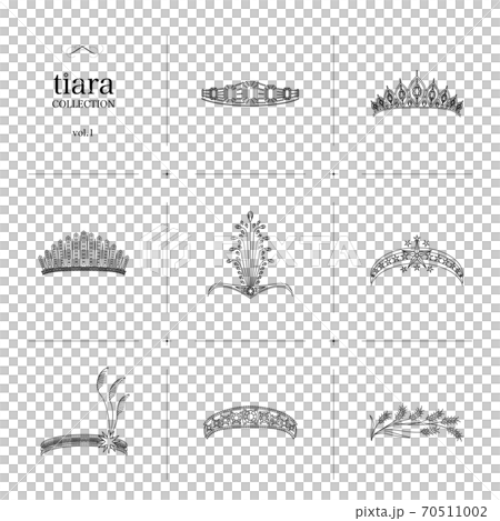 Tiara Collection 1 Line Drawing Illustration_Black 70511002
