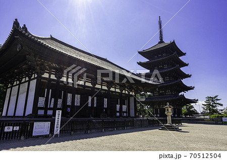興福寺 東金堂と五重塔 奈良県奈良市 興福寺 東金堂と五重塔 奈良県奈良市 70512504