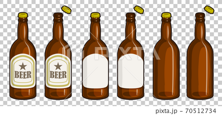 外線のあるビール瓶イラスト 70512734