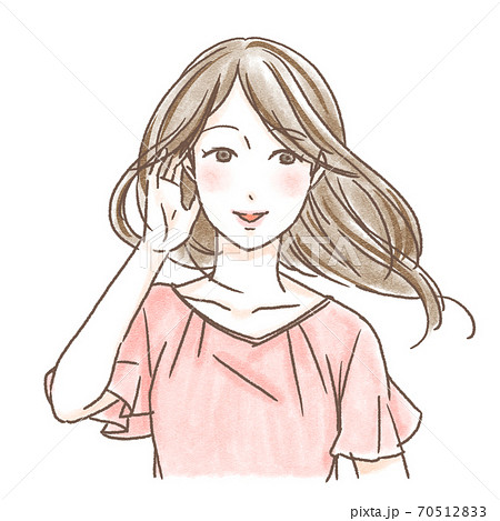 髪をなびかせる女性 髪をなびかせる女性 70512833