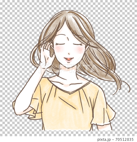 woman blowing her hair woman blowing her hair 70512835