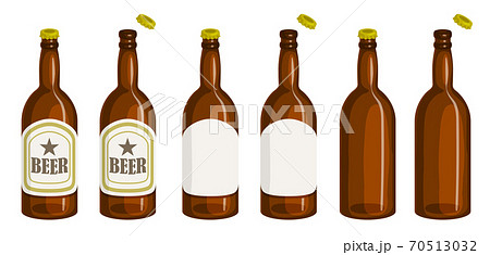 線の無いビール瓶イラスト 70513032