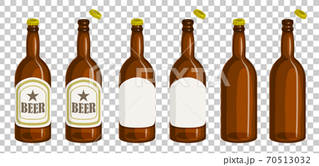 線の無いビール瓶イラスト 70513032