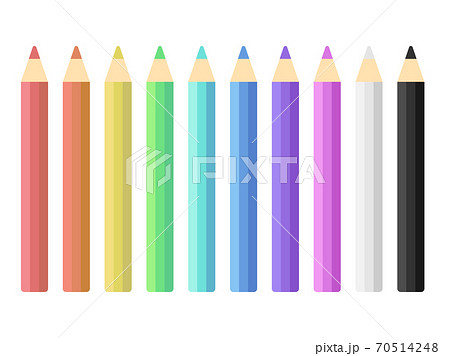 シンプルな色鉛筆のイラストセットのイラスト素材