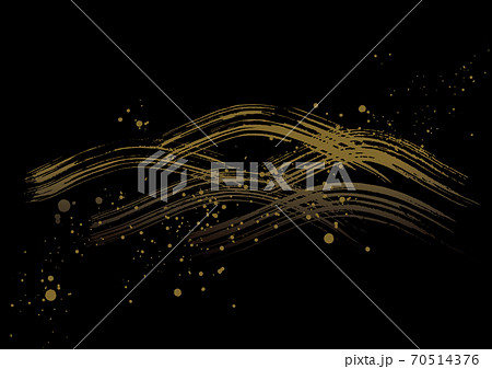 金の波模様としぶき黒背景 金の波模様としぶき黒背景 70514376