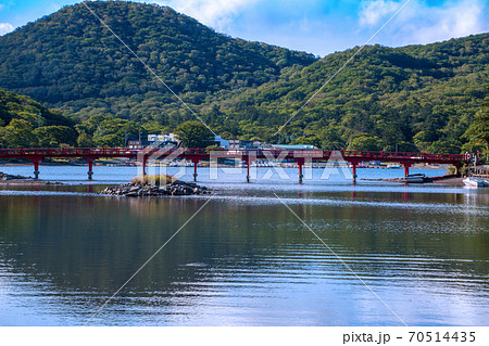 県立赤城公園　啄木鳥橋　赤城神社　初秋の風景 70514435