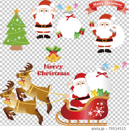 クリスマス　サンタクロース　イラスト素材セット 70514515