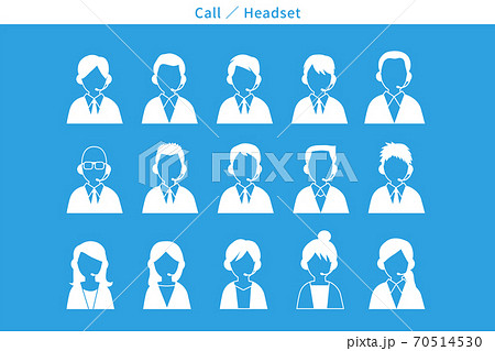 電話 Headsets リモート オペレーター Ai Eps ベクター アイコンのイラスト素材