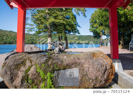 県立赤城公園　赤城神社境内　手水場　初秋の風景 70515124