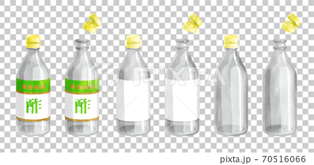 水彩タッチのお酢瓶イラスト 70516066
