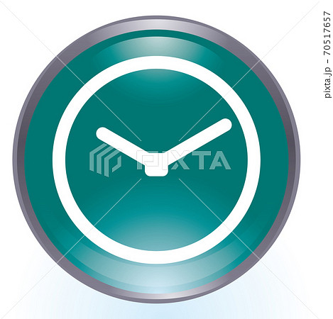 光沢感立体感のある時計時間のイメージのロゴ カラフルなイラスト アイコンラジオボタンのイラスト素材