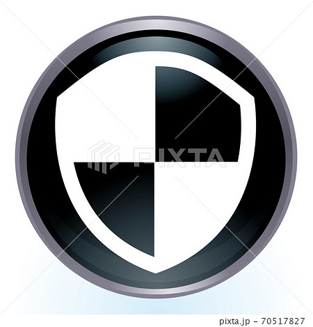 光沢感立体感のある盾キーセキュリティイメージのロゴ カラフルなイラスト アイコンラジオボタンのイラスト素材