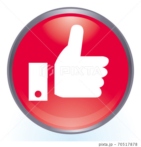 光沢感立体感のある いいねのロゴ 手 親指カラフルなイラスト アイコンラジオボタンのイラスト素材