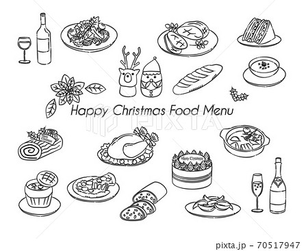 クリスマスフードメニューアイコン 70517947