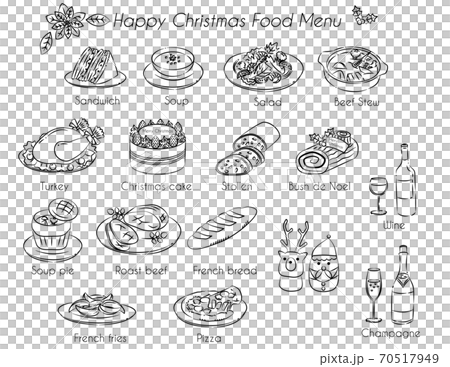 クリスマスフードメニューアイコン 70517949