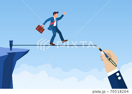 Help in business. Hand drawing the way for businessman 70518204