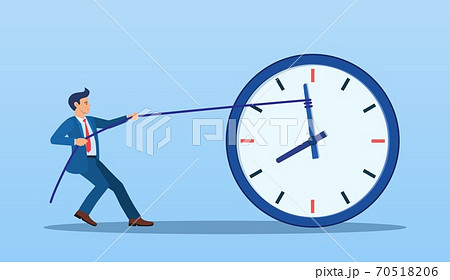 Businessman trying to slow down and stop time 70518206