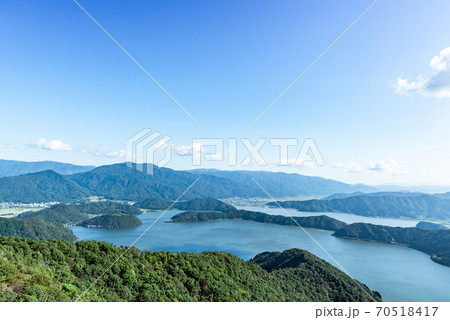 福井県・三方五湖　山頂公園からの眺望 70518417