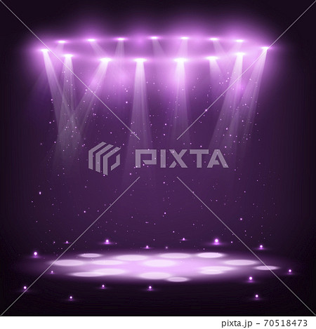 Stage with Spotlights and Spark Rain. 70518473