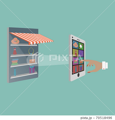 Lady Buying Goods in Online Store. Lady Buying Goods in Online Store. 70518496