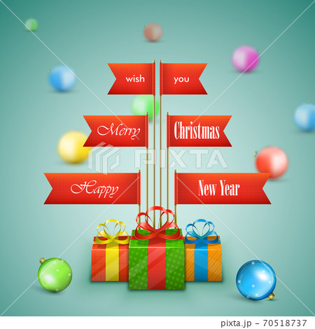 Paper Christmas tree vector illustration. 70518737