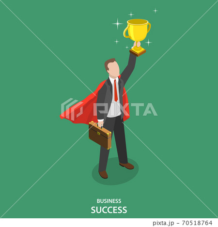 Business success isometric flat vector concept. 70518764