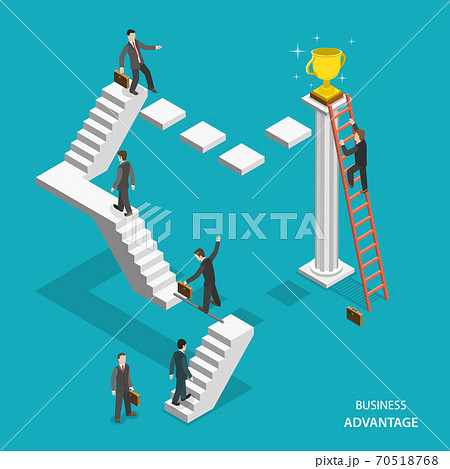 Business advantage isometric flat vector concept. Business advantage isometric flat vector concept. 70518768