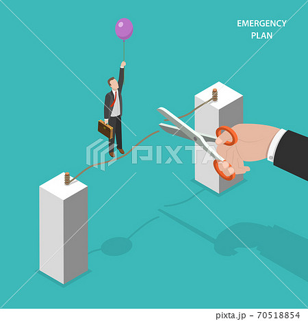 Business emergency plan isometric vector concept. Business emergency plan isometric vector concept. 70518854