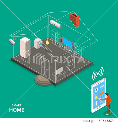 Smart home isometric flat vector concept. Smart home isometric flat vector concept. 70518871
