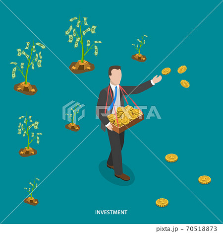 Investment isometric flat vector concept. Investment isometric flat vector concept. 70518873