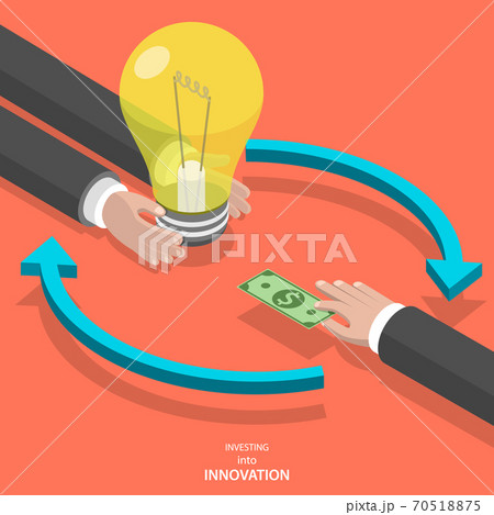 Investing into innovation flat isometric vector concept. 70518875