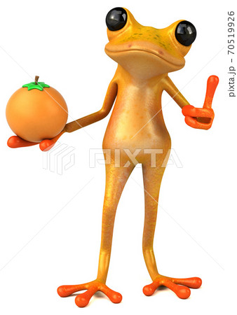 Fun yellow frog - 3D Illustrationのイラスト素材 [70519926] - PIXTA