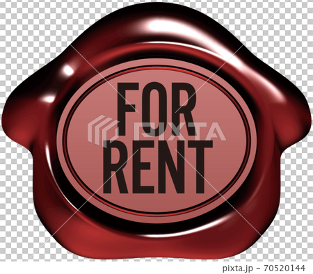 ForRent家の形をした赤いシーリングワックス風マーク ベクターイラスト背景透明 ForRent家の形をした赤いシーリングワックス風マーク ベクターイラスト背景透明 70520144