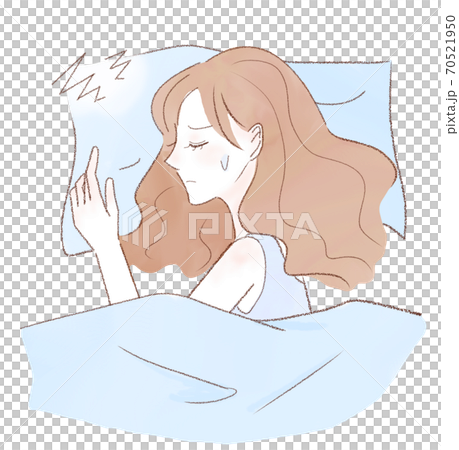 眠れない女性のイラスト素材