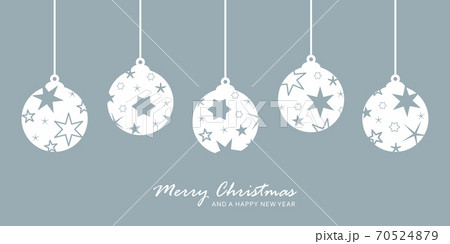 christmas card with star tree balls decoration 70524879
