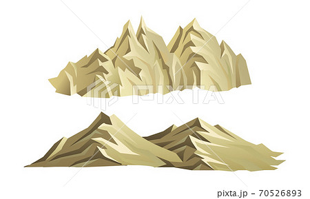 Mountain Peaks with Cliff and Rock Vector Set 70526893