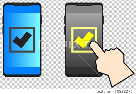 Illustration displaying a check mark on a smartphone 70528275