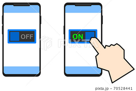 スマホの電源を操作するイラスト 70528441