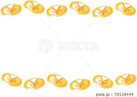 硬貨のフレーム　長方形　円 70528449