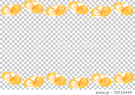 硬貨のフレーム　長方形　円 70528449