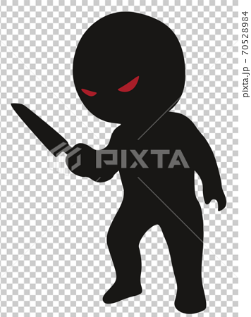 A Figure With A Knife Criminal Stock Illustration
