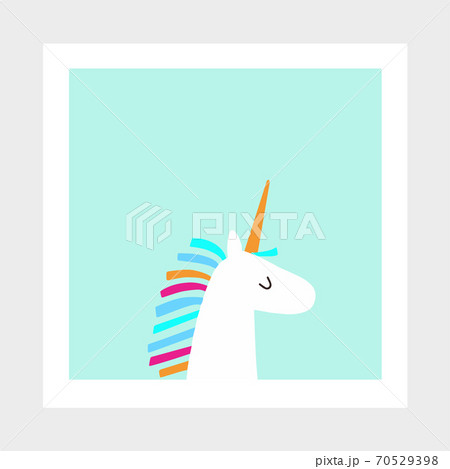 Cartoon Funny Unicorn Vector Wall Illustration for Kids Cartoon Funny Unicorn Vector Wall Illustration for Kids 70529398